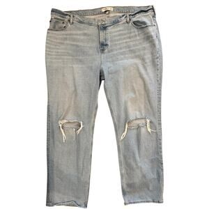 A&F Curve Love Baggy Low Rise Distressed Jeans 36L